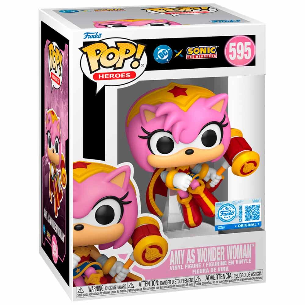 pop figure sonic the hedgehog dc comics amy as wonder woman exclusive