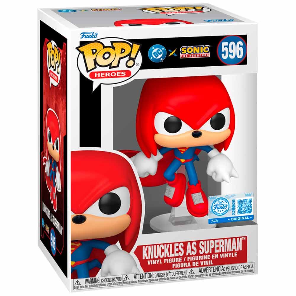 pop figure sonic the hedgehog dc comics knuckles as superman exclusive