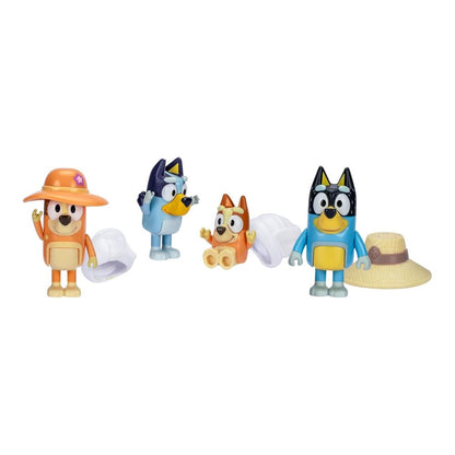 Blister pack of 4 figures, Bluey Family Travel