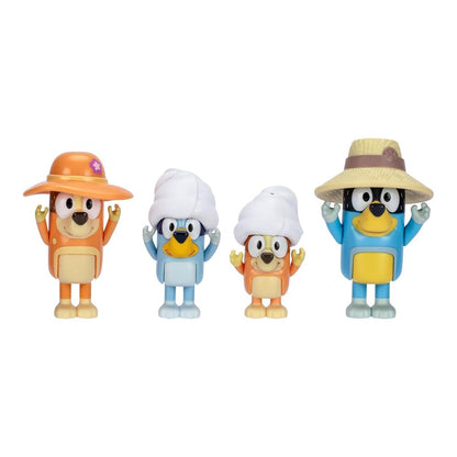 Blister pack of 4 figures, Bluey Family Travel