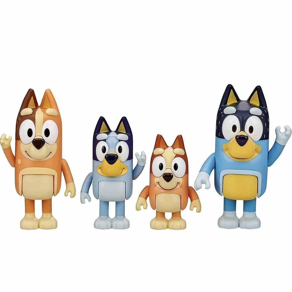Blister pack of 4 Bluey Family figures