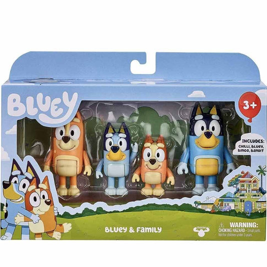 Blister pack of 4 Bluey Family figures