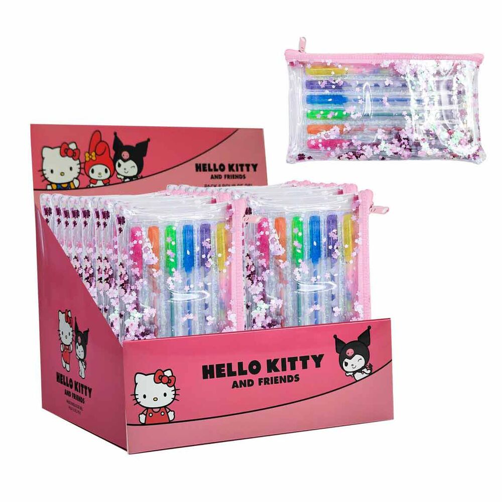 blister of 6 hello kitty gel pens