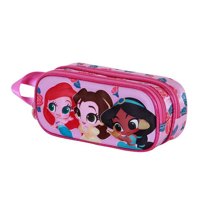 3d flowers disney princesses double pencil case