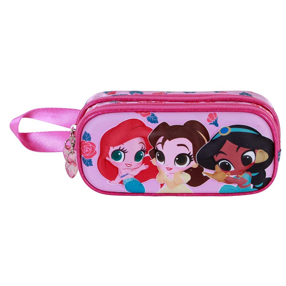 Trousse double à fleurs 3D Princesses Disney