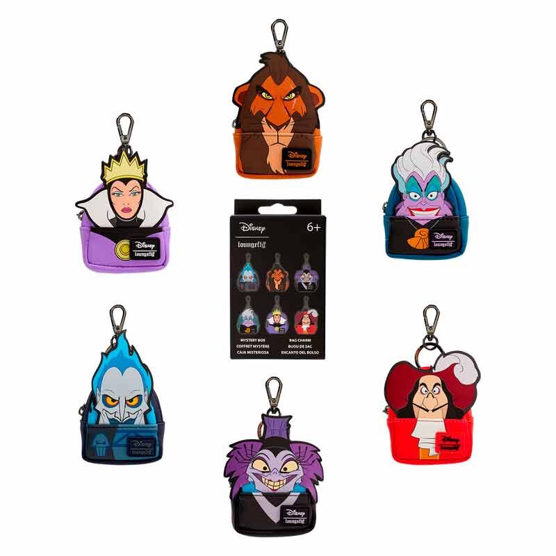 loungefly mystery villains disney mini backpack keychain assortment