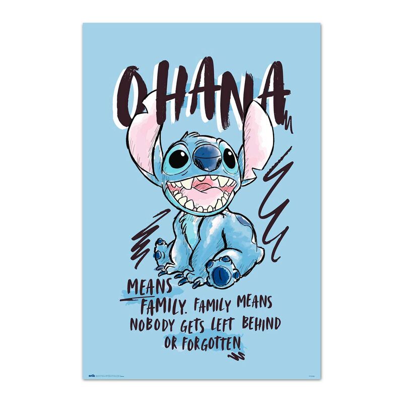 disney ohana stitch poster