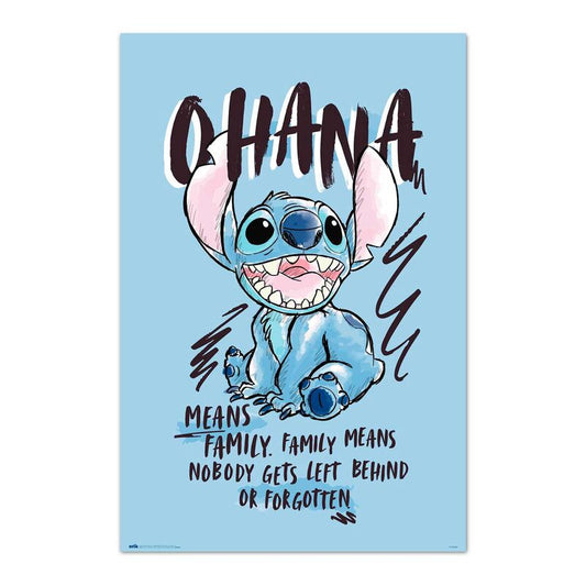 disney ohana stitch poster