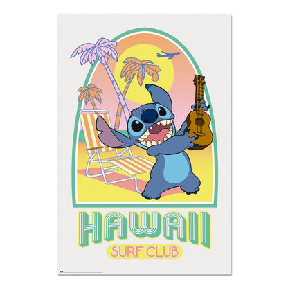 poster hawaii club surf stitch disney