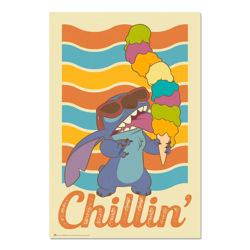 disney chillin stitch poster