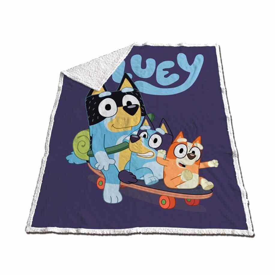 bluey sherpa coral blanket 120x150cm