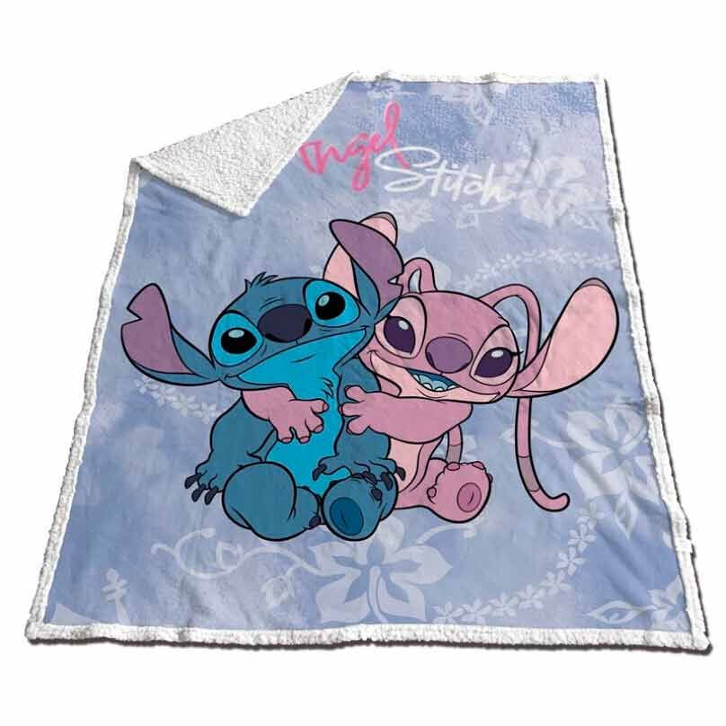angel & stitch disney coral sherpa blanket 130x170cm