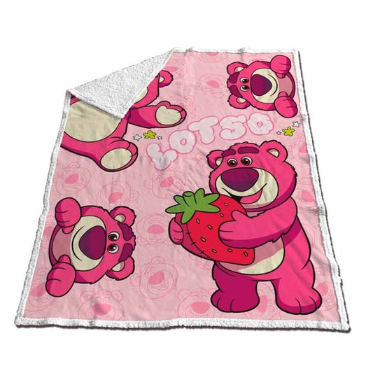 Lotso Toy Story Disney Pixar coral sherpa blanket 130x170cm