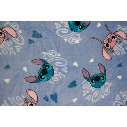 Manta de lã coral com capuz do Stitch da Disney 120x150cm