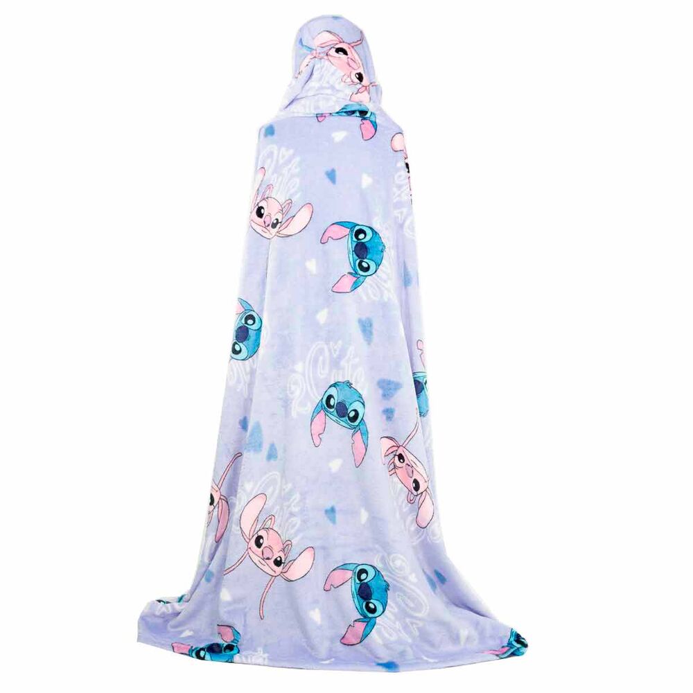 stitch disney hooded coral fleece blanket 120x150cm