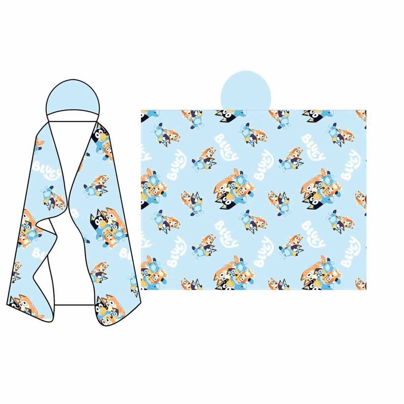 Couverture polaire Bluey Coral avec capuche 120 x 150 cm