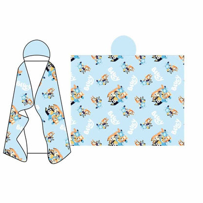 Couverture polaire Bluey Coral avec capuche 120 x 150 cm