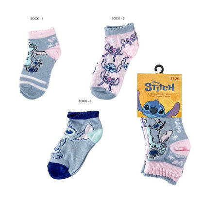 set of 3 pairs of stitch disney assorted socks