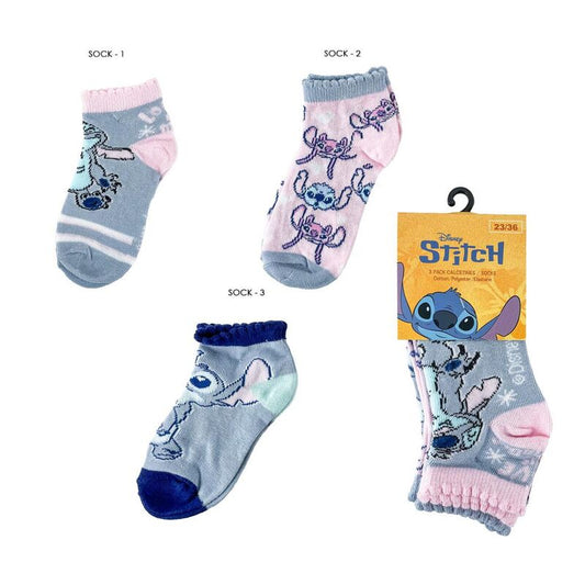 set of 3 pairs of stitch disney assorted socks