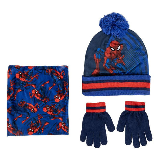 spiderman marvel hat  gloves  and neck warmer set