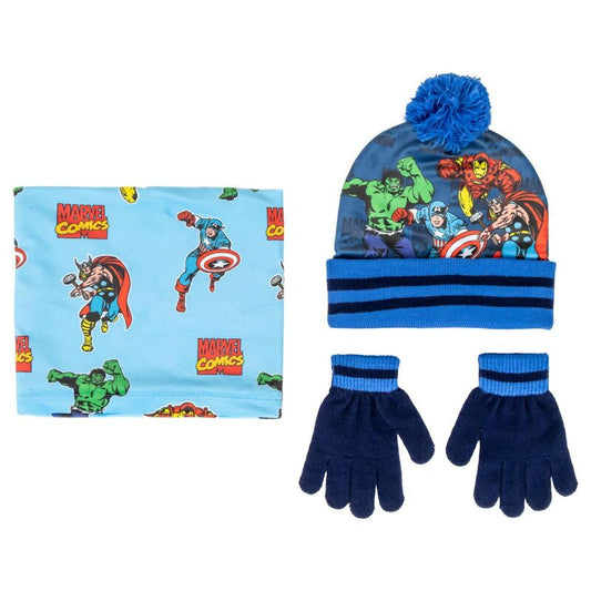 avengers marvel hat  gloves  and neck warmer set