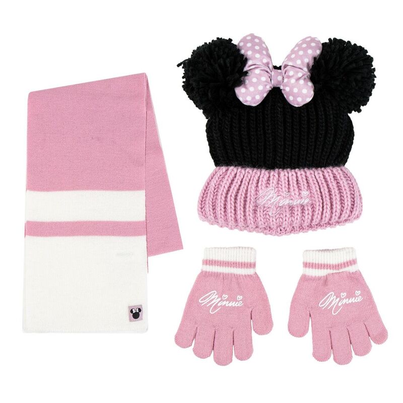minnie mouse disney hat  gloves  and scarf set
