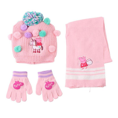 peppa pig hat  gloves  and scarf set