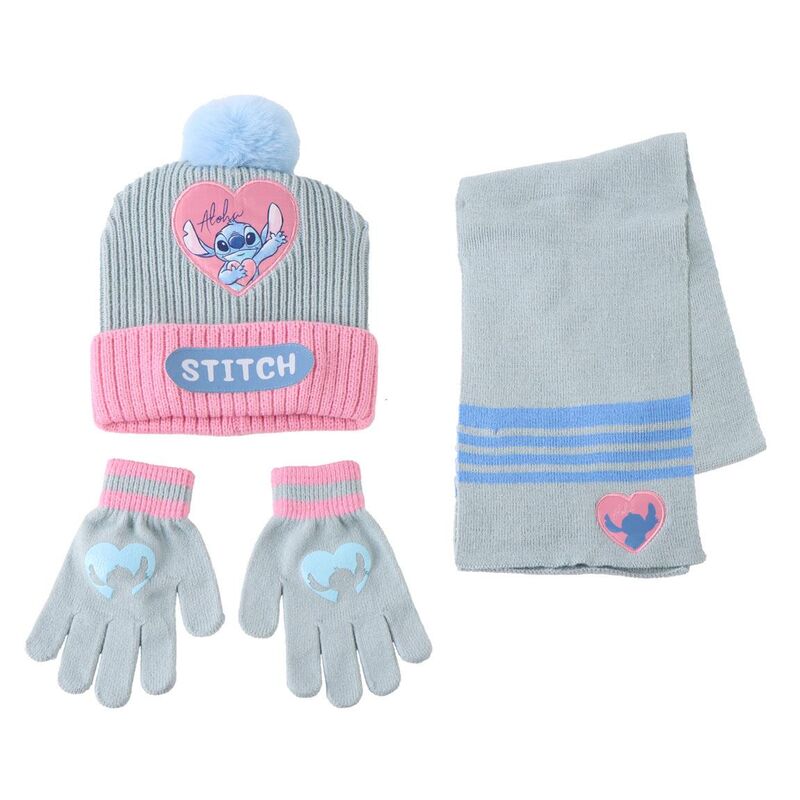 stitch disney hat  gloves  and scarf set