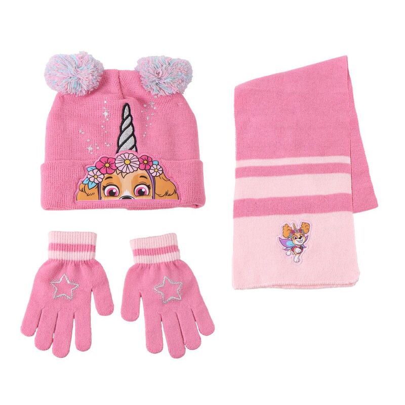 skye paw patrol hat  gloves  and scarf set