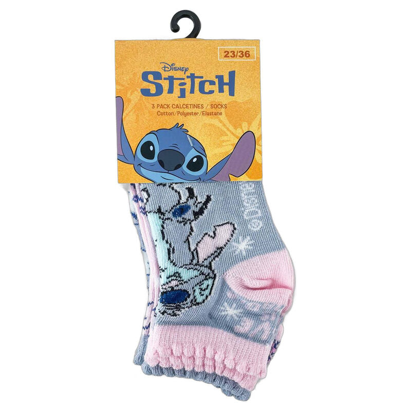 Zestaw 3 par skarpetek Stitch Disney w różnych kolorach
