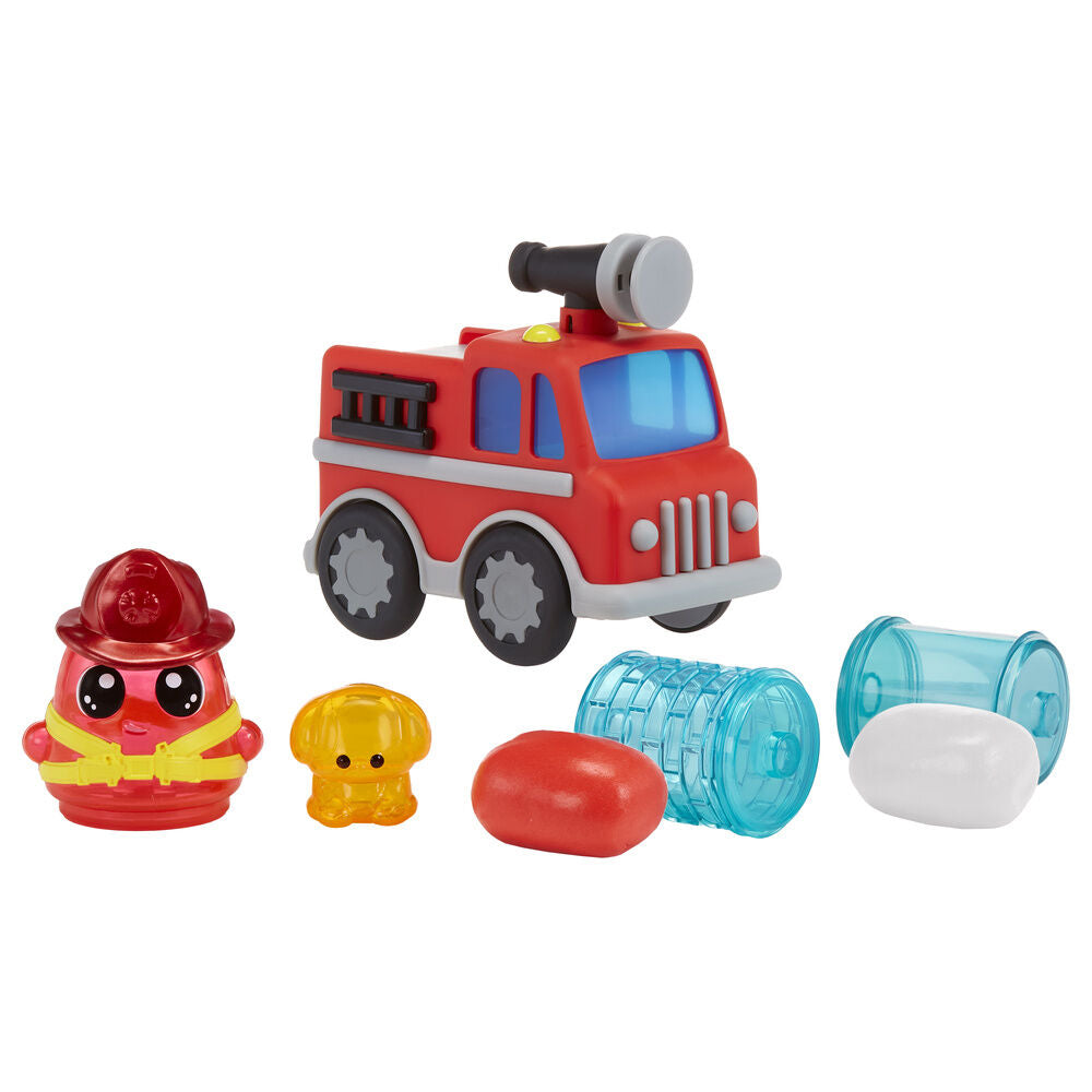 Ensemble camion de pompiers + figurines de pompiers