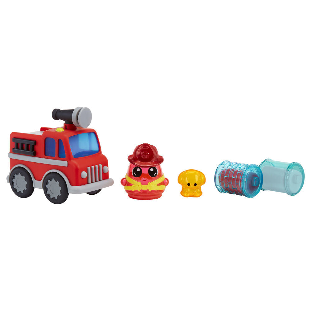 Ensemble camion de pompiers + figurines de pompiers