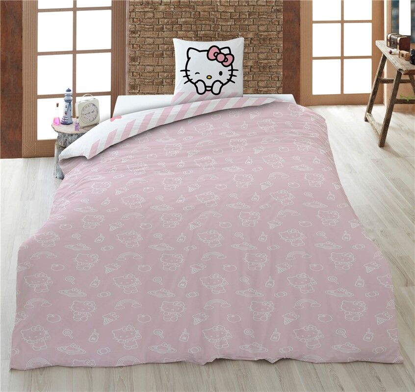 Copripiumino Hello Kitty per letto da 90 cm in cotone