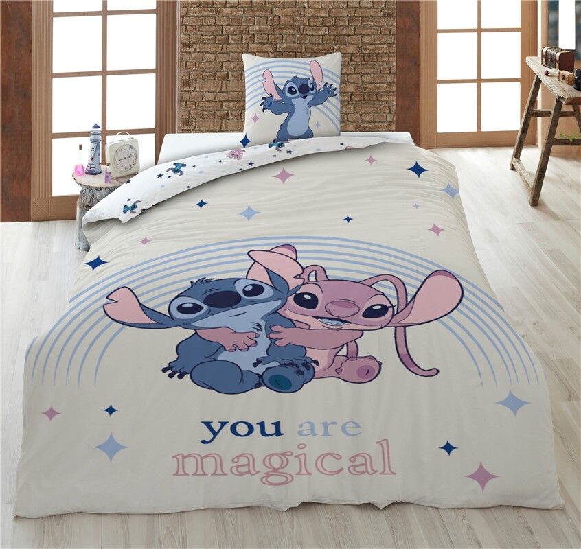 Nordic cover Angel & Stitch Disney bed 90cm polycotton