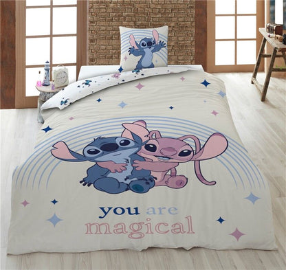 Nordic cover Angel & Stitch Disney bed 90cm polycotton