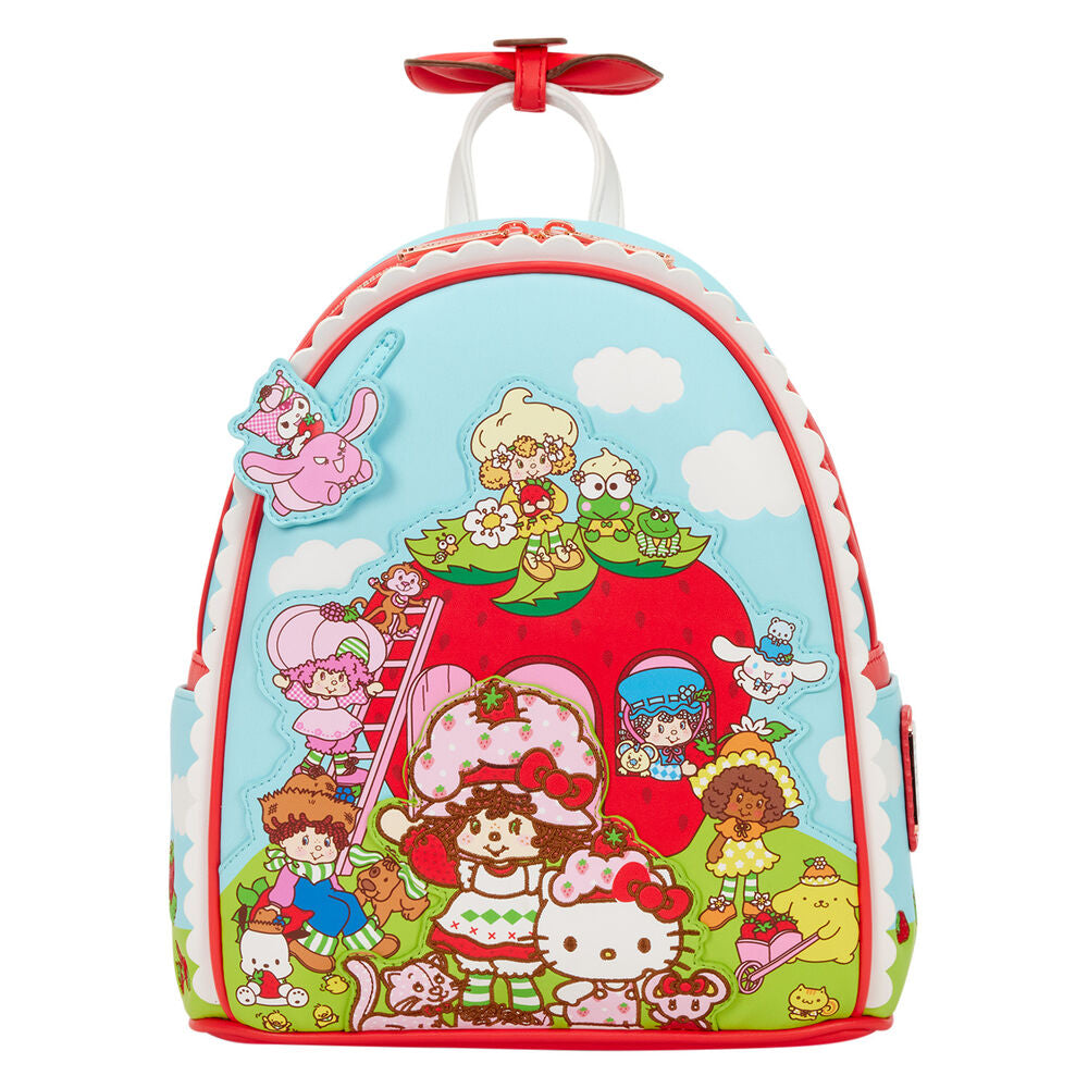 shortcake scented hello kitty & friends x strawberry loungefly backpack 26cm