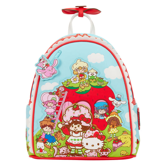 shortcake scented hello kitty & friends x strawberry loungefly backpack 26cm