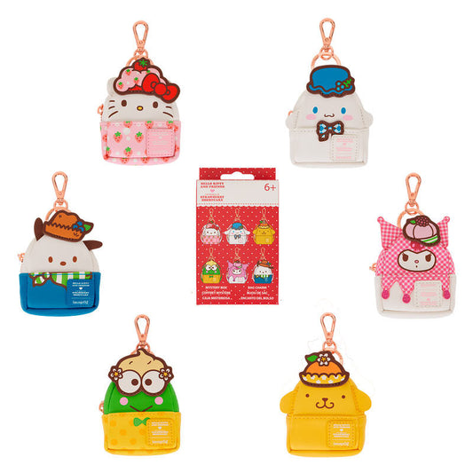 mini backpack keychain mystery hortcake scented hello kitty & friends x strawberry loungefly assorted