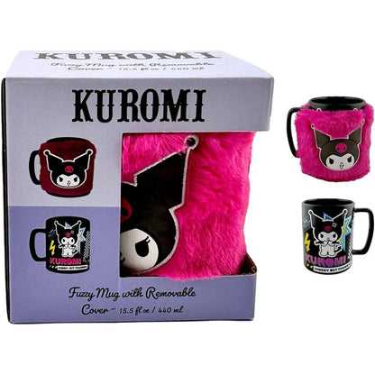 Caneca de pelúcia Kuromi Hello Kitty 440ml