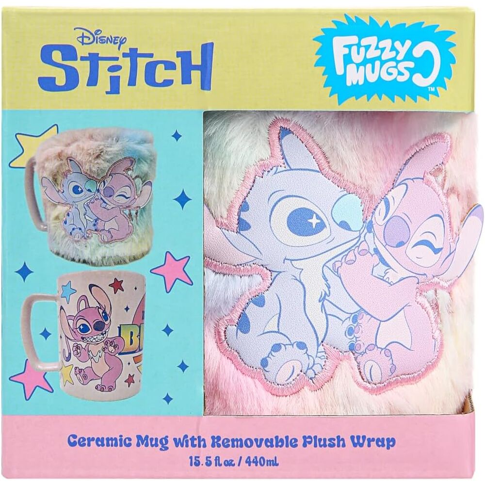 Disney Angel & Stitch Plush Mug Cover 440ml