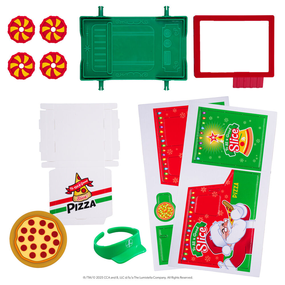 Akcesoria do dostawy pizzy Elf na półce