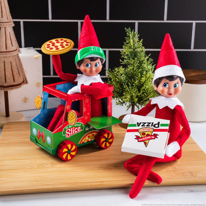 Akcesoria do dostawy pizzy Elf na półce