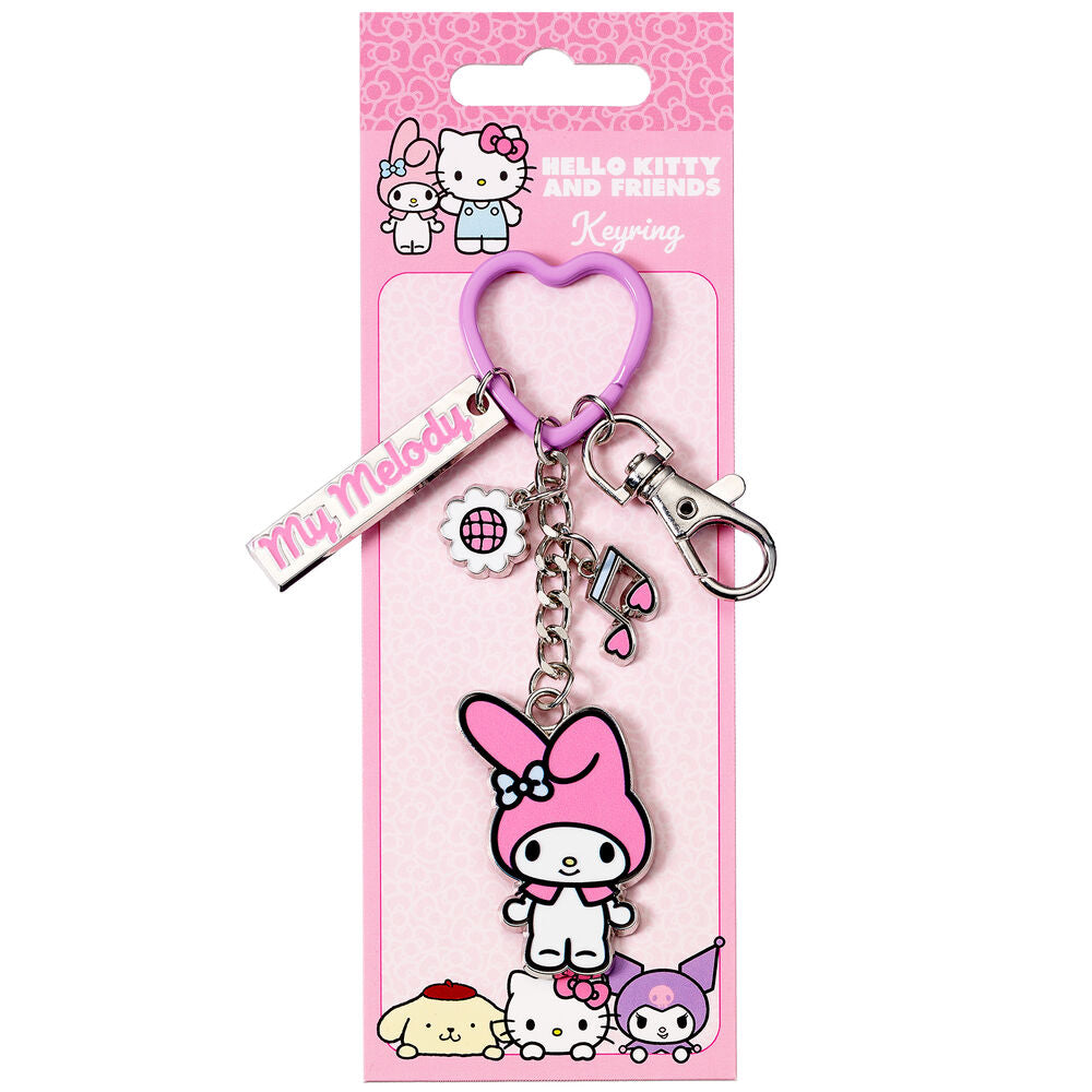 my melody hello kitty keychain