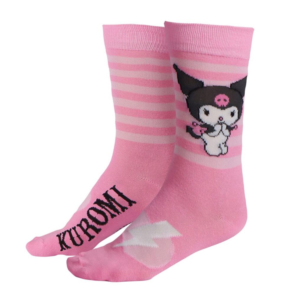 Set mit 3 Kuromi Hello Kitty Socken für Erwachsene