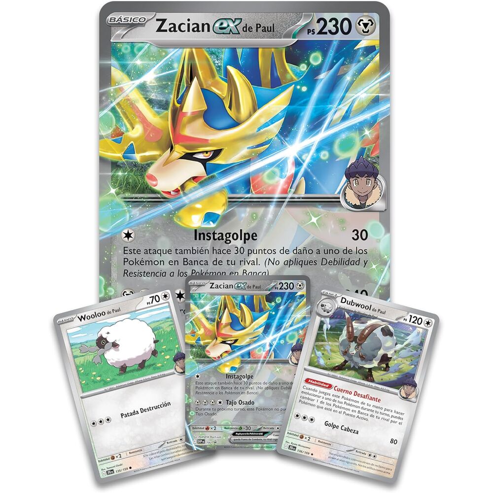 Paul's Zacian Ex Pokemon Cards Blister Pack (Spanish)