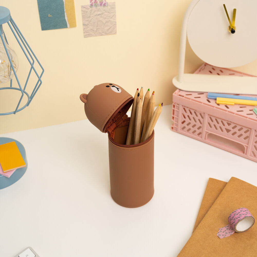 Trousse marron 3D Line Friends