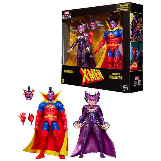 blister 2 figures deathbird & marvel's gladiator x men marvel legends series 15cm
