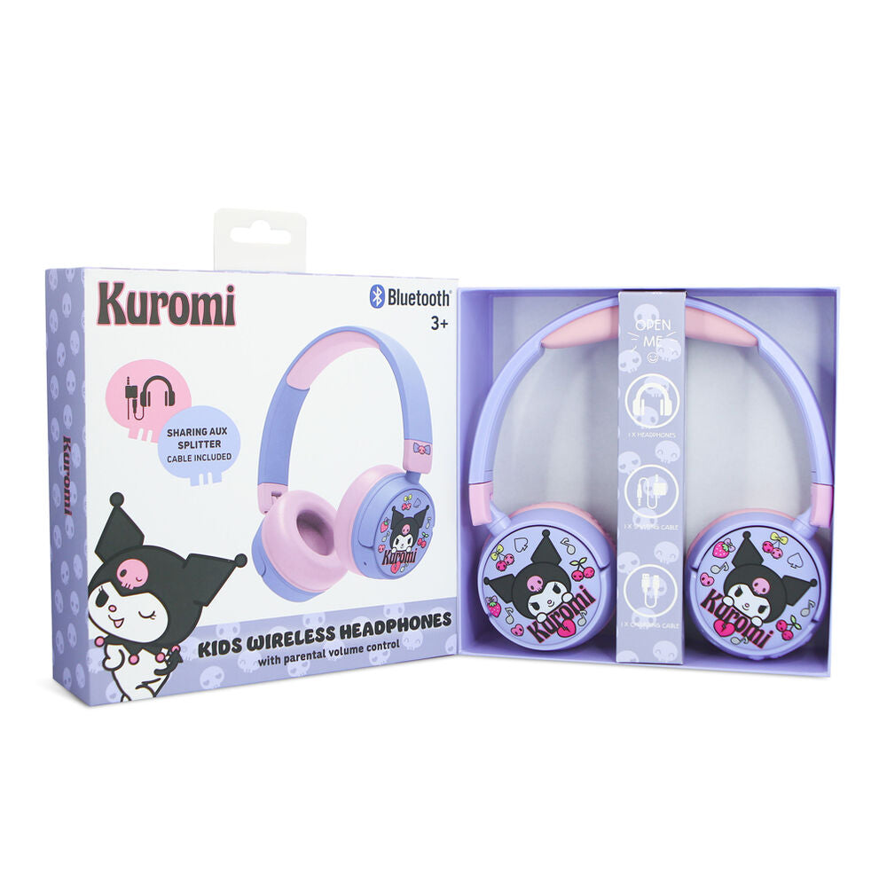 Fones de ouvido sem fio Kuromi Hello Kitty para crianças