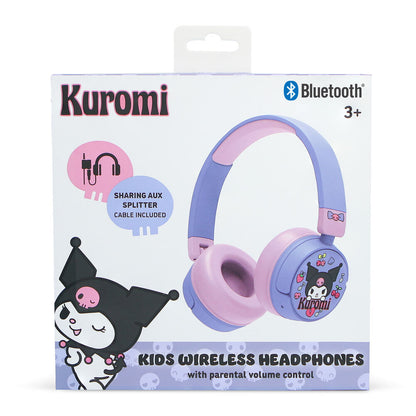 Fones de ouvido sem fio Kuromi Hello Kitty para crianças