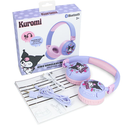 Fones de ouvido sem fio Kuromi Hello Kitty para crianças
